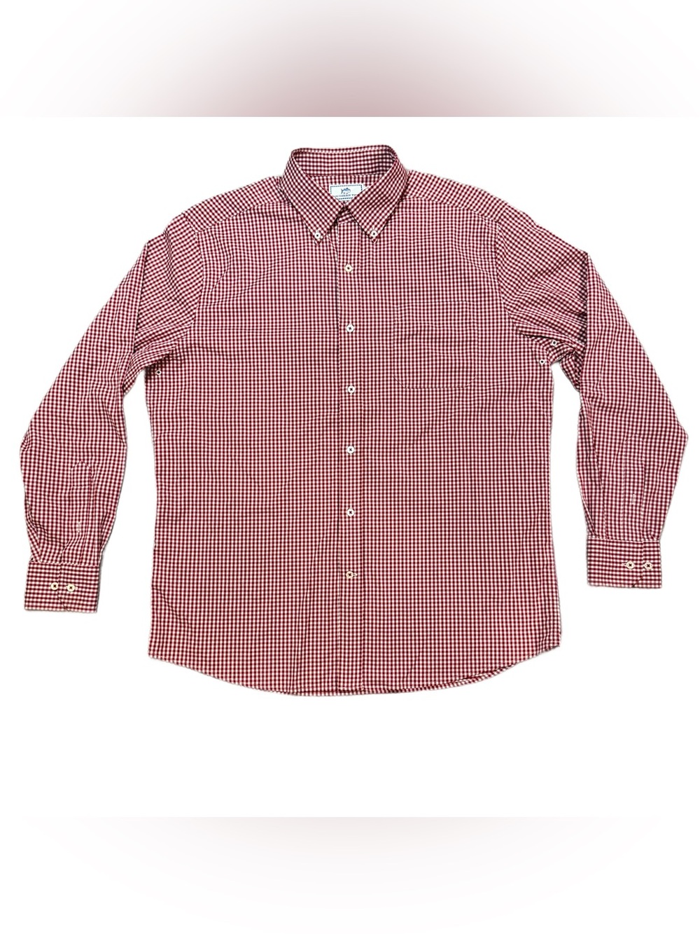 Southern Tide Men’s Red White Gingham Button Down Shirt Long Sleeve Size L